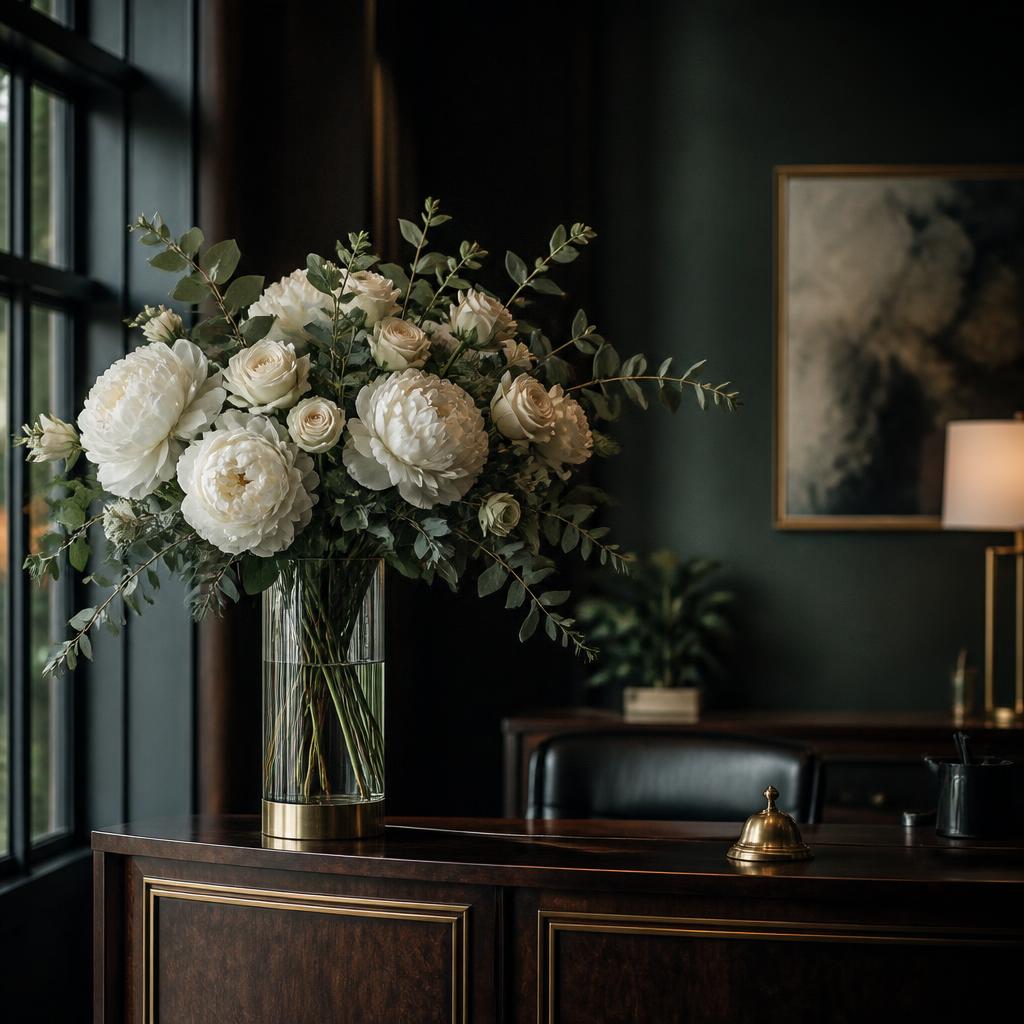 Office reception floral arrangement